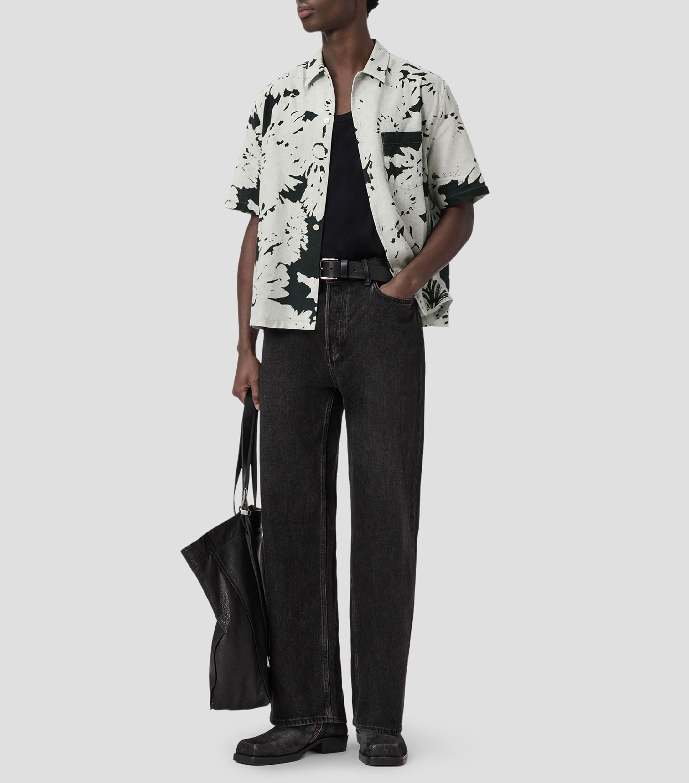 Camisa estampada manga corta Hombre